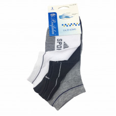  Ανδρικές Σετ κάλτσες σοσόνια 3 Ζευγάρια 106 - Μαύρο/Λευκό/ Γκρι