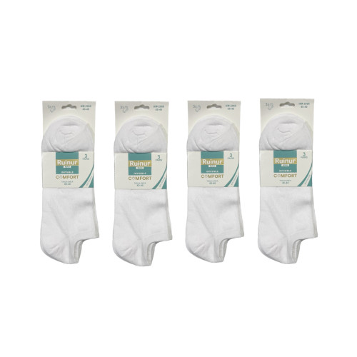 RUINUR Ανδρικές Σετ κάλτσες σοσόνια 12ζευγ 2066 - Λευκό