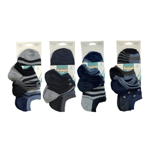 RUINUR  Ανδρικές Σετ κάλτσες σοσόνια 12ζευγ 2096 - Μαύρο/Γκρι/Μπλε