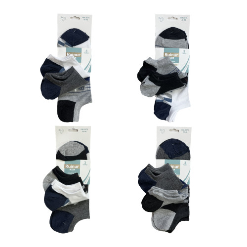  Ανδρικές Σετ κάλτσες σοσόνια 12ζευγ 2079 - Μαύρο/Λευκό/Γκρι