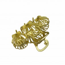 Κλάμερ μεταλλικό με πέρλες 7cm  2743-1 - Χρυσό 