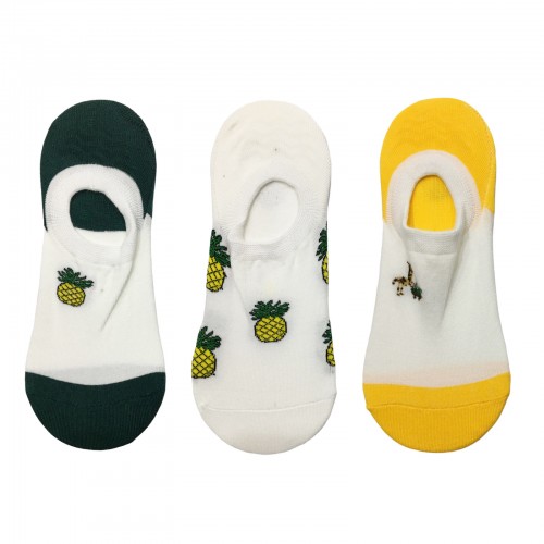 Γυναικείες κάλτσες Σετ 3 ζεύγη QY3WZ1-47-4 - Πράσινο/Λευκό/Κίτρινο