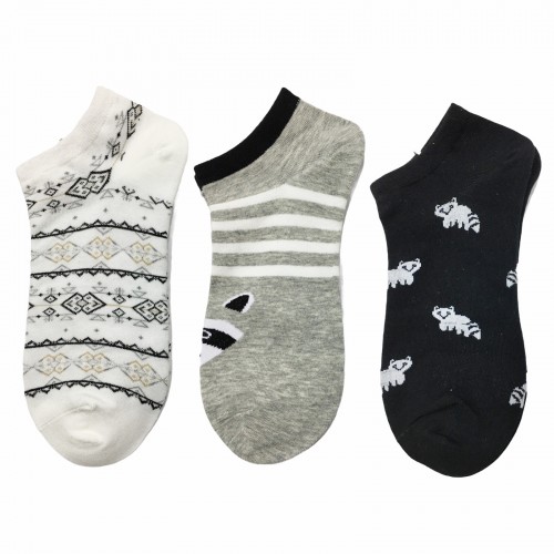 Γυναικείες κάλτσες Σετ 3 ζεύγη QY3WZ1-26-3 - Λευκό/Γκρι/Μαύρο