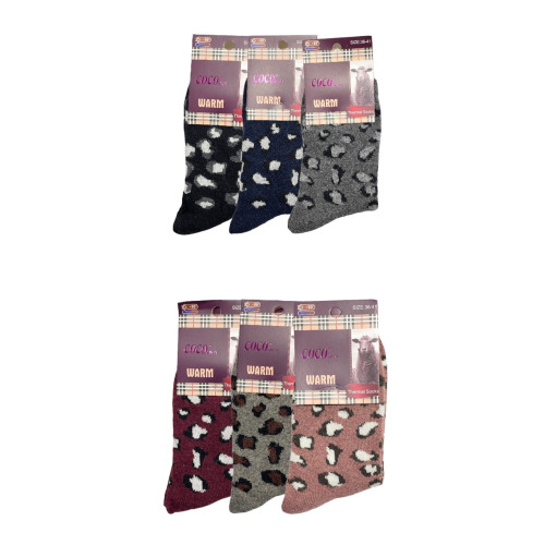  Γυναικείες χοντρές κάλτσες 6 ζεύγη CO3026 - Μαύρο/Γκρι/Μπλε/Μπεζ/Μπορντό/Ροζ