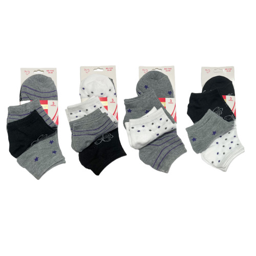 RUINUR Γυναικείες κάλτσες Σετ 12ζευγ 1103 - Μαύρο/Λευκό/Γκρι