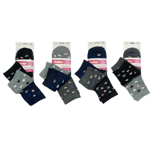 Γυναικείες κάλτσες Σετ 12ζευγ 3012 - Μαύρο/Γκρι/Μπλε