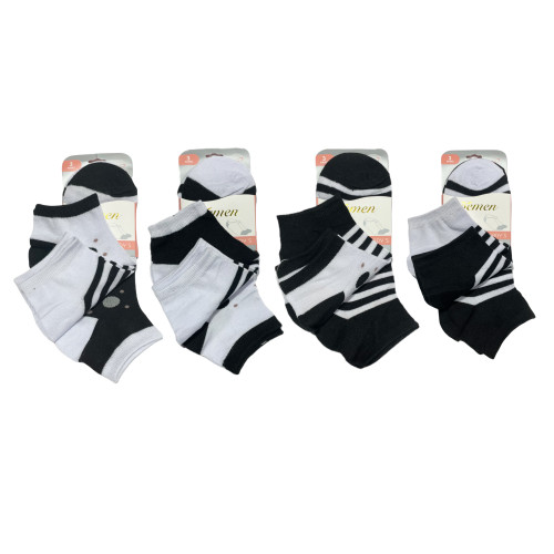 Γυναικείες κάλτσες Σετ 12ζευγ 506 - Μαύρο/Λευκό