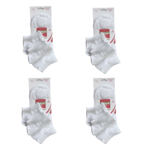 Γυναικείες κάλτσες σοσόνια Σετ 12ζευγ 1071 - Λευκό