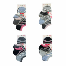 Γυναικείες κάλτσες σοσόνια Σετ 12ζευγ 1077 - Μαύρο/Γκρι/Ροζ/Μπλε