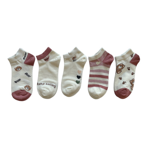 DONGKUN Γυναικείες κάλτσες σοσόνια 5 ζεύγη 17409 - Ροζ 