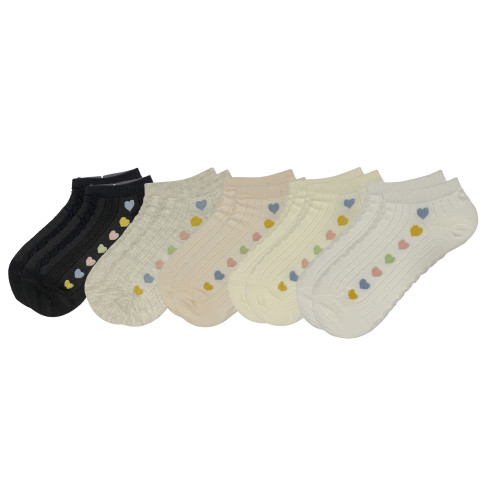 WAPAI Γυναικείες Σετ κάλτσες 5ζευγ 51019 - Μαύρο/Λευκό/Ροζ/Γκρι/Εκρού