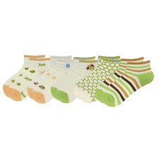 YTL Γυναικείες Σετ κάλτσες 5ζευγ 51555 - Λευκό/Πράσινο/Σομόν