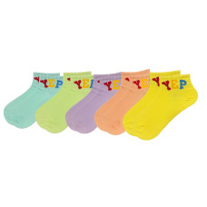 YTL Γυναικείες Σετ κάλτσες 5ζευγ 51558 - Γαλάζιο/Πράσινο/Μωβ/Σομόν/Κίτρινο