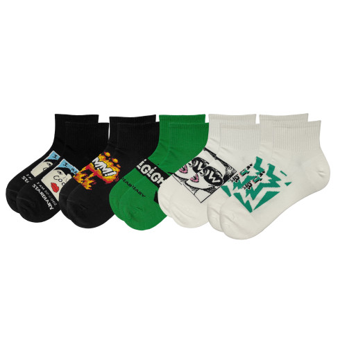 WP Unisex Σετ κάλτσες 5ζευγ 883024 - Μαύρο/Πράσινο/Λευκό