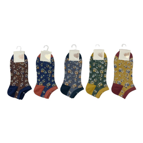 DONGKUN Γυναικείες κάλτσες σοσόνια 5 ζεύγη 17362 - Καφέ/Μπλε/Πράσινο/Κίτρινο 