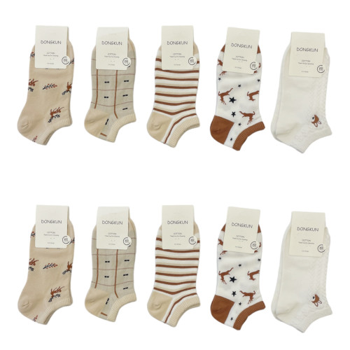 DONGKUN Γυναικείες κάλτσες σοσόνια 10 ζεύγη S-7303 - Μπεζ 