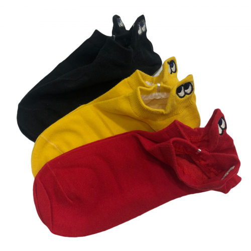 Γυναικείες κάλτσες Σετ 3 ζεύγη QY3WZ1-33-2 - Μαύρο/Κίτρινο/Κόκκινο