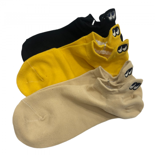Γυναικείες κάλτσες Σετ 3 ζεύγη QY3WZ1-33-4 - Μαύρο/Κίτρινο/Μπεζ