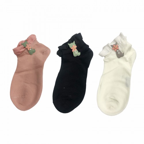 Γυναικείες κάλτσες Σετ 3 ζεύγη QY3WZ1-40-3 - Μαύρο/Λευκό/Ροζ