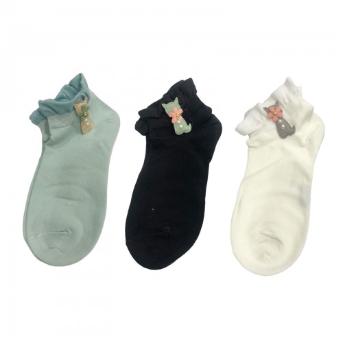 Γυναικείες κάλτσες Σετ 3 ζεύγη QY3WZ1-40-1 - Μαύρο/Λευκό/Μπλε